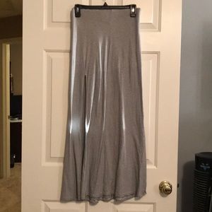 Striped Maxi skirt with high slit